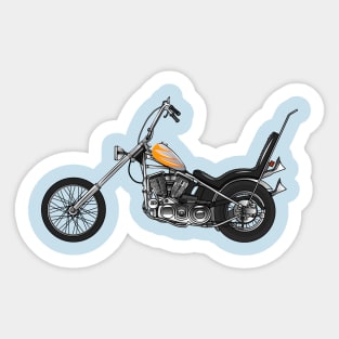 Chopper Motorcycle 1950 cartoon illustration Sticker